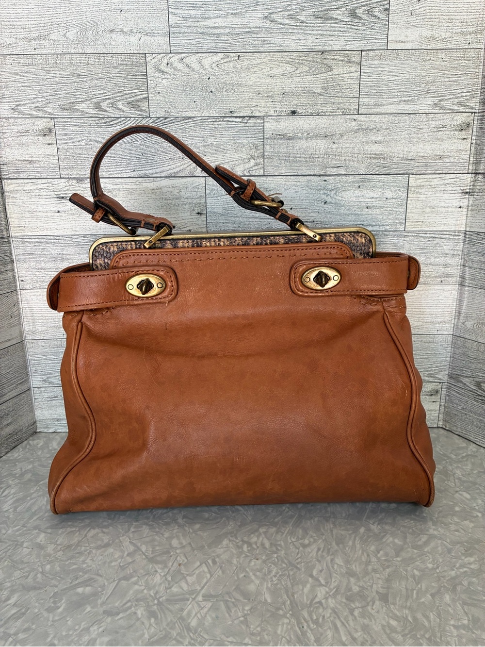 Vintage Brown Leather Shoulder Bag